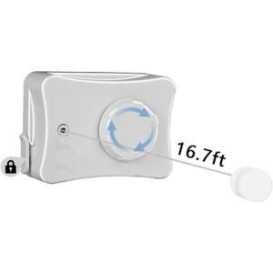 Retractable Clothesline Indoor Outdoor, 16.7ft Space Saving Retractable Laundry Line, Non-Sagging White Heavy Duty Retractable Clothes Line for Small Laundry Room, Bathroom, RV Shower