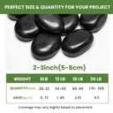 18 lbs Black River Rocks for Landscaping, 2-3 Inch Polished Pebbles for Garden, Decorative Stones for Plants, Succulents, Aquarium, Fish Tank, Outdoor Yard Walkways & Paving