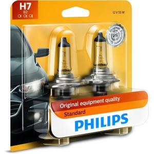 Philips Automotive Lighting H7 Standard Halogen Replacement Headlight Bulbs, 2 Pack