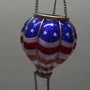 TERESA'S COLLECTIONS Hot Air Balloon Solar Lantern for Patriotic Garden Decor, 4th of July Hanging Flickering Flame Outdoor Lights for Trees, Blue&Red Memorial Day Decorations for Party Gift for Mom