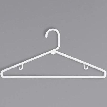 Set of 17 White Plastic and Metal Hangers