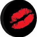 MIYASANG Kiss Me Print Spare Tire Cover Sexy Red Lips Lipstick Romance Glamour Desire Weatherproof Universal Wheel Protectors Camper Tire Covers for Trailer Rv Travel(17 inch)