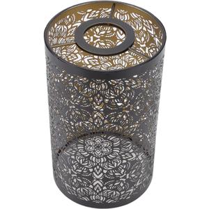 Medium Lamp Shade,Metal Lampshade with Flower Carved Pattern,Modern Style Lampshade for Table Lamp and Floor Light,20 x 12 x 12cm