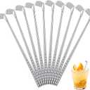 Teenyyou 10 Metal Golf Cocktail Stirrer Reusable Cocktail Beverage Stirrer Outdoor Sports Party Clubhouse and Outing Decoration for Garnish or Mixers (Golf Club Style)