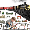 NIPLOOOW Train Set for Kids 3-5, Electric Train Toy with Realistic Sound, Lights and Smoke for Under Christmas Tree,Toddler Model Trains for 3 4 5 6 7 8 Years Old Kids Toys Gifts