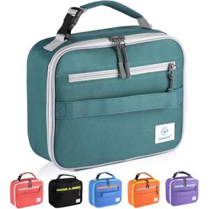 Genteen Lunch Box Kids,Insulated Lunch Bag Kids Boys Girls,Soft Bag Mini Cooler Back to School Thermal Meal Tote Kit Lunch Box for School,Work,Outdoor (Green)