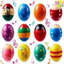 JOYIN 12 Packs 1.9''*2.7" Wooden Egg Shakers Maracas Percussion Musical for Party Favors, Classroom Prize Supplies, Musical Instrument, Basket Stuffers Fillers, Easter Hunt