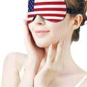 2 x Silk American Flag Sleep Masks,Soft American Eye Masks with Adjustable Strap,Comfortable Funny Sleeping Masks for Men,Women