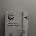 Zenna Home Tension Pole Shower Caddy Corner Organizer, Adjustable Standing Shower Caddy with 4 L-shaped Baskets and Hooks, Rust Resistant Bathroom Tension Rod Organizer, 60 to 97 Inch, Satin Nickel