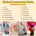 Medical Compression Pantyhose for Women Men, 20-30 mmHg Graduated Compression Tights, Closed Toe Compression Stockings, Support Hose, High Waist Compression Leggings for Varicose Veins, Edema, XL