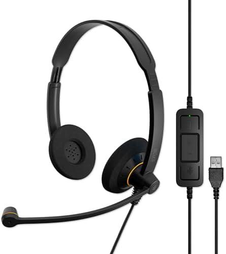 EPOS Sennheiser Consumer Audio SC 60 USB ML (504547) - Double-Sided Business Headset | For Skype for Business | with HD Sound, Noise-Cancelling Microphone, & USB Connector (Black)