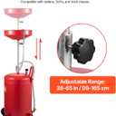 VEVOR 20-Gallon Waste Oil Drain Tank, Air Operated Portable Oil Drainer with Adjustable Funnel Height, Fluid Fuel Transfer Drainage with Wheels, Oil Change Container for Auto Repair Shops, Garages