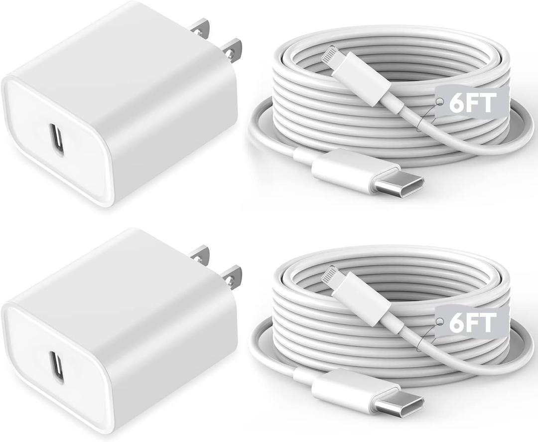 Fast iPhone Charger,2Pack[Apple MFi Certified] Quick Fast Apple Charger 6ft Long USB C Lightning Cable Fast Charging Cord USB Charger Block Adapter for iPhone 14 Plus/14 ProMax/13 Mini 12/11/XS/iPad