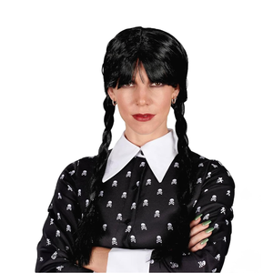 Toynk Gothic Girl Black Braided Black Adult Costume Wig