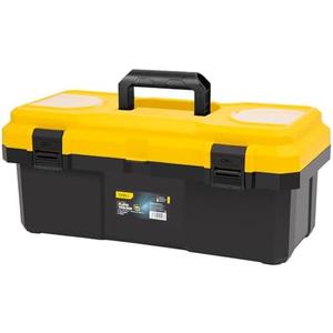 20 Inch Tool Box with Lock, 2-Layer Heavy-Duty Organizer with Removable Tray, Liftable Lid for Small Parts, 29lb Capacity & Carry Handle for Tools, Camping, Medical Supply Storage
