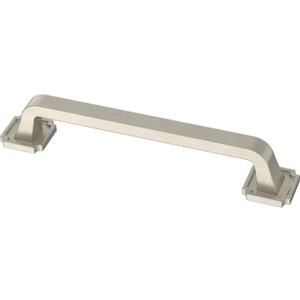 Franklin Brass 10 Pack Brushed Nickel Cabinet Handles 5-1/16 inch (128mm) Kitchen Cabinet Handles and Drawer Pulls for Cupboards and Dressers |Notched Backplate