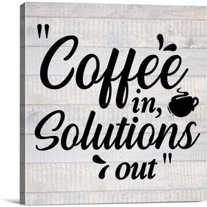 Humor Office Coffee Canvas Wall Art Framed Print 8x8 Inch Rustic Coffee in Solutions out Poster Painting Desk Sign Decor, Gift for Team Memeber Employee Coworker,  Hello Summer - Wooden Sign Desk Decor, Beach Gnome, Home Decor, Pool, Beach House, Wall Shelf Decor, Chinoiserie Blue And White Wood Box Sign Desk Decor,Chinoiserie Vase Wooden Box Sign,Blue And White Decor For Kitchen Bathroom 5x5 Inches