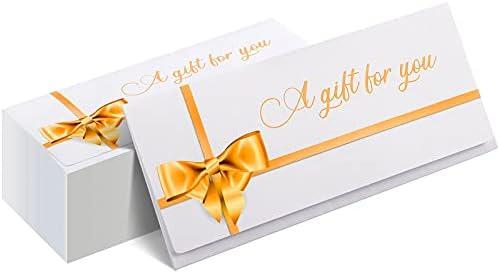 Clabby 50 Pieces Christmas Currency Envelopes Letter Bow Envelopes Mail Card Holder for Graduation Company Birthday Wedding Party(Yellow)