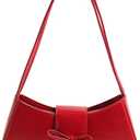 Armpit Bag for Women Aesthetic Bowknot PU Leather Underarm Single Shoulder Bag