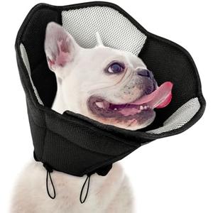 SUNFURA Dog Cone - Soft Cone for Dogs to Stop Licking, Pet E-Collar Alternative After Surgery, Adjustable Pet Recovery Collar for Wound Healing, Black, Medium