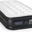 Elevon Air Mattress with Built in Pump - Luxury Double High Inflatable Bed for Home, Travel & Camping, Navy/White, Twin, 20" High