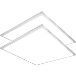2x2 LED Flat Panel Light with Emergency Driver - Case of 4, Adjustable Wattage 20W/25W/30W/35W/40W, 5 Color Tunable, DLC Premium LED Panel Lights for Offices, Hospitals - 23.74" W x 23.74" L