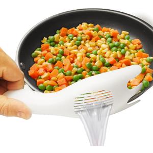 2 x Multifunctional Scoop Strainer  Kitchen Discovery  Slotted Colander Spoon Scoops and Drains, Serves Rice, Separates Eggs, Sprinkles Powdered Sugar 8x2.25x1.25