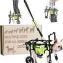 Dog Wheelchair for Back Legs, for All Breed Dog - Includes High-Visibility Vest, Leash & Sling Lift, for Arthritis, Paralyzed, Injured, or Disabled Dogs (4Wheels-S, for Small Breed Dog)