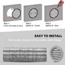 FRESH SPEED 4 inch Grey Round Metal Dryer Vent Cover Flat Louver with Mouse Mesh