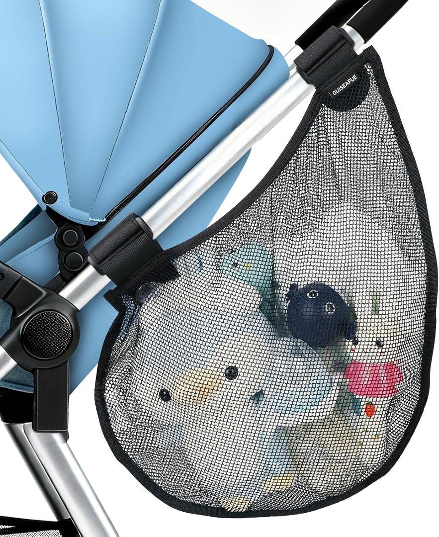 Guiseapue Baby Side Sling Stroller Cargo Net: Universal Stroller Organizer Attachment for Storage, Mesh Bag Storage Caddy, Stroller Accessories Fits for Uppababy MINU, Butterfly, YOYO, Nuna