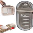 2 x Travel Soap Case,Portable Leakproof Bar Soap Holder Container Box Dish with Lid for Home Bathroom Gym Camping Vacation Travel Essentials,Travel Essentials (Transparency)