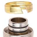 3/4 Straight Air Piping Fittings,2 pcs 3/4 x 3/4 Male NPT Threads Adapter Fittings, Seal Taped Needed, Brass-Nickel Plated, For Shop Compressed Air Line System