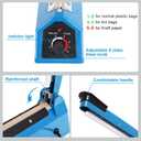 16 Inch Impulse Heat Sealer Machine for Plastic Bags PE PP Bags and Kraft Paper Bag, Cookie Bag Sealer, Manual Poly Bag Hot Seal Sealing Machine with Extra Replace Element Grip