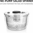 Cove Carol Large Salad Spinner, One-Handed Press-Type Vegetable Dryer, Built-in Filter Suitable for Fruits, Lettuce, and Vegetables; Salad Spinner, Lettuce Spinner 6.3 QT, Black