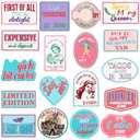 Lyrow 12 Pcs Funny Trucker Hat Patches Iron on Vintage Embroidered Trucker Hat Patches for Heat Press Girl Women DIY Accessories (Funny)