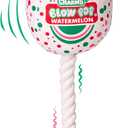 Blow Pop Plush & Rope Dog Toy Scented Squeaky Plush with Durable Rope Stick Tug, Fetch & Chew Toy for Dogs 