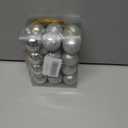 24ct Mini Christmas Balls Ornaments for Xmas Christmas Tree - Small Shatterproof Decor Hanging Ball for Holiday Wedding Party Decoration 1.18 Inch/30mm, Silver