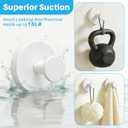 Suction Cup Hooks for Shower, Heavy Duty Towel Hooks for Walls No Damage, Suitable for Hanging Towels, Robes, Coats, Holds 15 lbs-4pack, White
