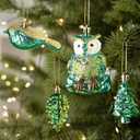 Dolicer 80 Pcs Christmas Tree Ornaments Vintage Christmas Ball Ornaments Set Green Red Glitter Christmas Decorations Shatterproof Large Hanging Ornament for Xmas Tree Holiday Party