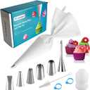 Reusable Cotton Piping Bags and Tips Set- GleeAnt Frosting Piping Kit for Baking 6pcs Large Stainless Icing Tips for Cake Decorating- 16inch Pastry Bags,Coupler I Professional Cupcake Kit (11)