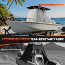 1200D Heavy Duty Waterproof T-Top Boat Center Console Cover with Motor Cover, Thick Tear-Resistant Marine Grade Polyester for T-Top Boat Center Console and Helm, 110" L x 60" W x 84" H, Gray