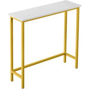 HollyHOME Narrow Console Table, 29.5" Slim Entryway Table, Sofa Stand, Hallway Shelf for Hallway, Bedroom, Living Room, Foyer, White