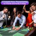 Thick 70''x35'' Foldable Poker Table Top 10 Players - Professional Texas Hold'em Poker Mat with Non-Slip Backing, Ideal for Poker and Casino, 3mm Ultra Thick, Backpack Included., Green