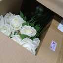 [100]Pcs Realistic Artificial flowers White Roses Bulk, Silk Flowers for wedding decorations & Home Decor, Bridal Bouquets & Centerpieces, Perfect for Halloween & Valentine's Day Decorations (100)