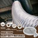 Therwen 4 x 40' Flexible PVC Dust Collection Hose, Heavy Duty Dust Debris, Fume Collection Puncture Resistant Clear Vacuum Hose