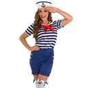fun shack Sailor Fancy Dress Women, Navy Costume Women, Womens Sailor Costume, Sailor Dress Women (Large, Blue)