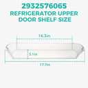 2932576065 Refrigerator Upper Door Shelf Compatible With Dometic Americana II RV Refrigerators, Fridge Upper Shelf 17-3/4"W x 3-1/8"L x 3-5/8"H Back, 2-5/8"H Front
