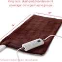 Sunbeam XL Back Neck and Shoulder Heat Therapy 12 x 24 with Auto Shut Off 6 Settings Machine-Washable Comfortable Microplush Fabric - Burgundy