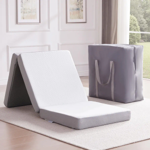 Tri Folding Mattress, Tri fold Mattress Single 4 inch Foldable Mattresses Memory Foam for Travel Camping Floor Guest Bed, Washable Cover with Storage Bag (75"x25"x4")
