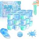 18 Pack Frozen Slime Party Favors for Kids Ice Slime Cup Snowflake Putty Toy Christmas Easter Birthday Goodie Bag Stuffer Classroom Reward for Girls Boys Stretchy Non-Sticky Stress Relief